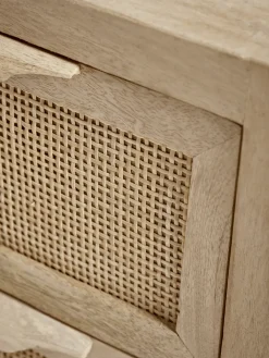 Cox & Cox Bedside Tables|Bedside Tables<Flat Rattan Webbing Bedside Table