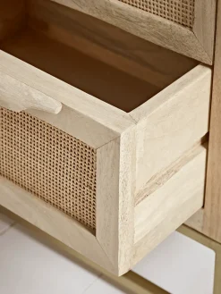 Cox & Cox Bedside Tables|Bedside Tables<Flat Rattan Webbing Bedside Table