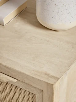 Cox & Cox Bedside Tables|Bedside Tables<Flat Rattan Webbing Bedside Table