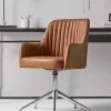Cox & Cox Office Chairs<Fluted Leather Swivel Chair - Tan