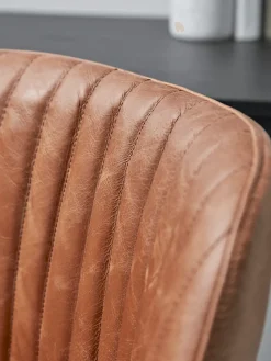 Cox & Cox Office Chairs<Fluted Leather Swivel Chair - Tan