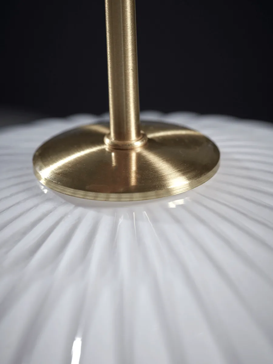 Cox & Cox Pendants<Fluted Milky Glass Pendant - Oval