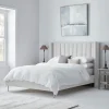 Cox & Cox Beds, Headboards & Mattresses<Fluted Velvet Super King Bed - Soft Grey
