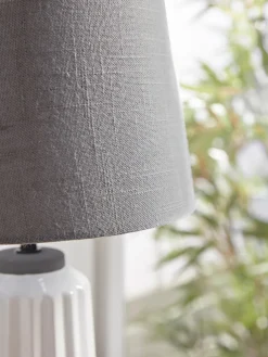 Cox & Cox Table Lamps<Fluted White Table Lamp