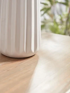 Cox & Cox Table Lamps<Fluted White Table Lamp