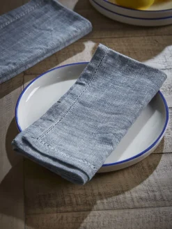 Cox & Cox Kitchen Accessories & Tableware<Four Cotton Napkins - Slate Blue