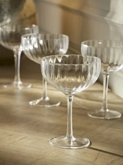 Cox & Cox Kitchen Accessories & Tableware|Glassware<Four Fluted Champagne Coupes