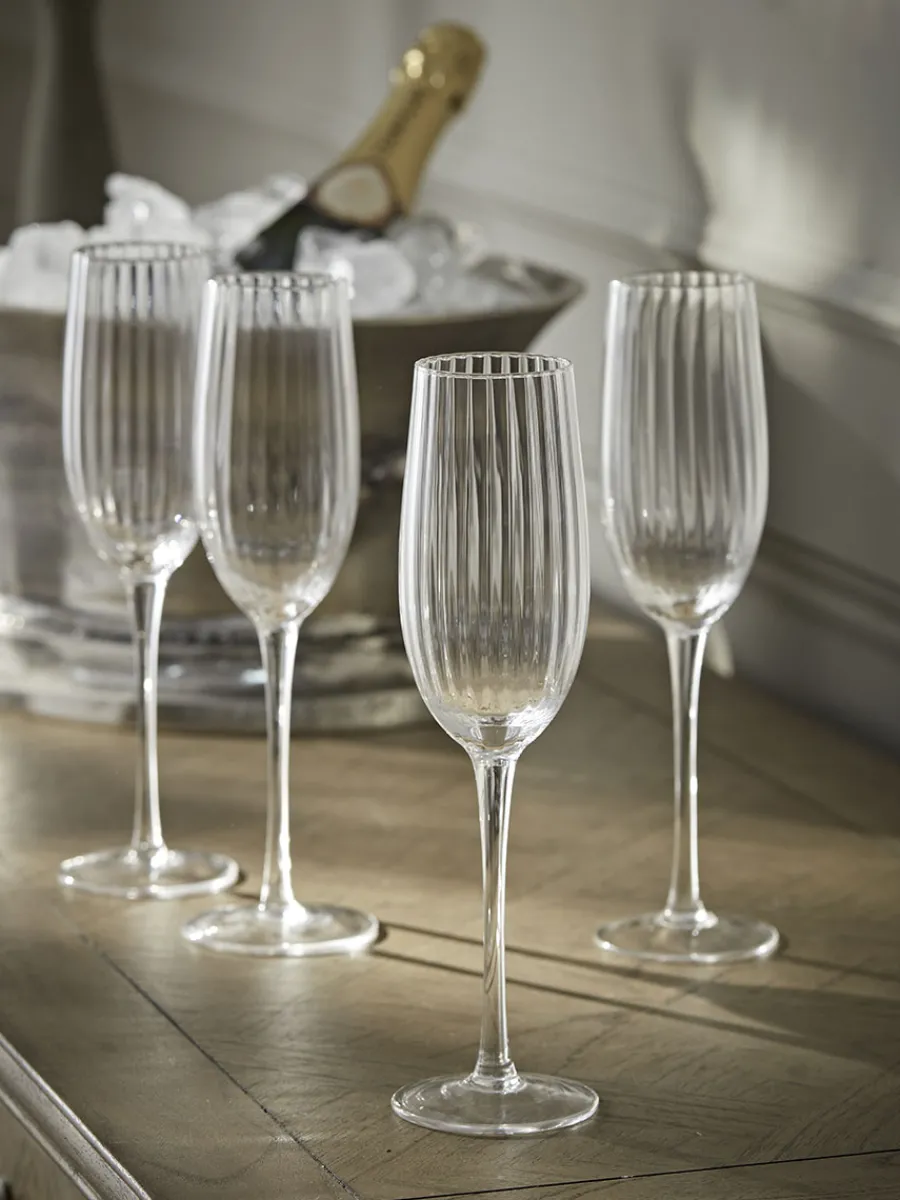 Cox & Cox Kitchen Accessories & Tableware|Glassware<Four Fluted Champagne Flutes