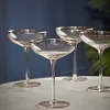 Cox & Cox Kitchen Accessories & Tableware|Glassware<Four Gold & Blush Champagne Coupes