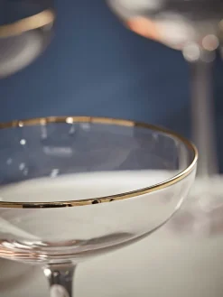 Cox & Cox Kitchen Accessories & Tableware|Glassware<Four Gold & Blush Champagne Coupes