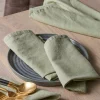Cox & Cox Kitchen Accessories & Tableware<Four Linen & Cotton Napkins - Sage