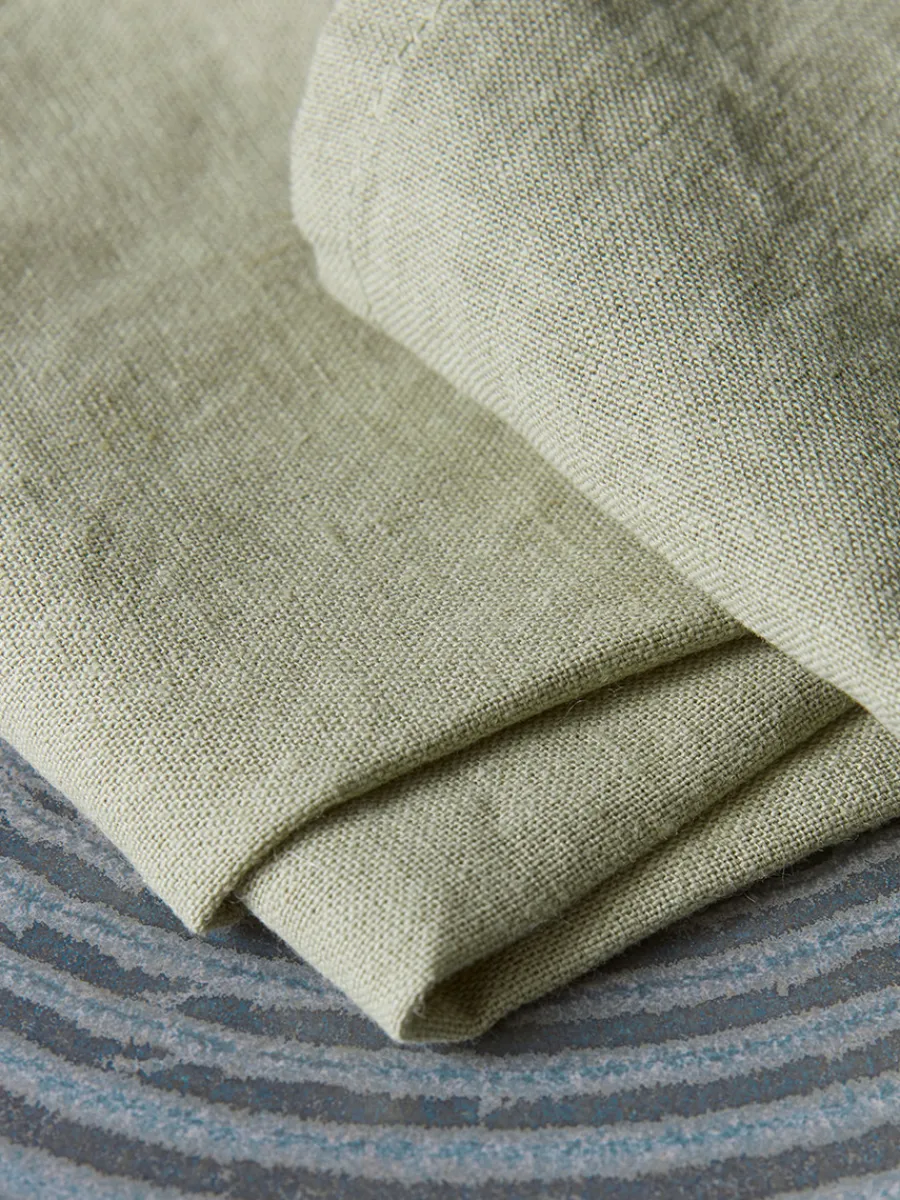 Cox & Cox Kitchen Accessories & Tableware<Four Linen & Cotton Napkins - Sage