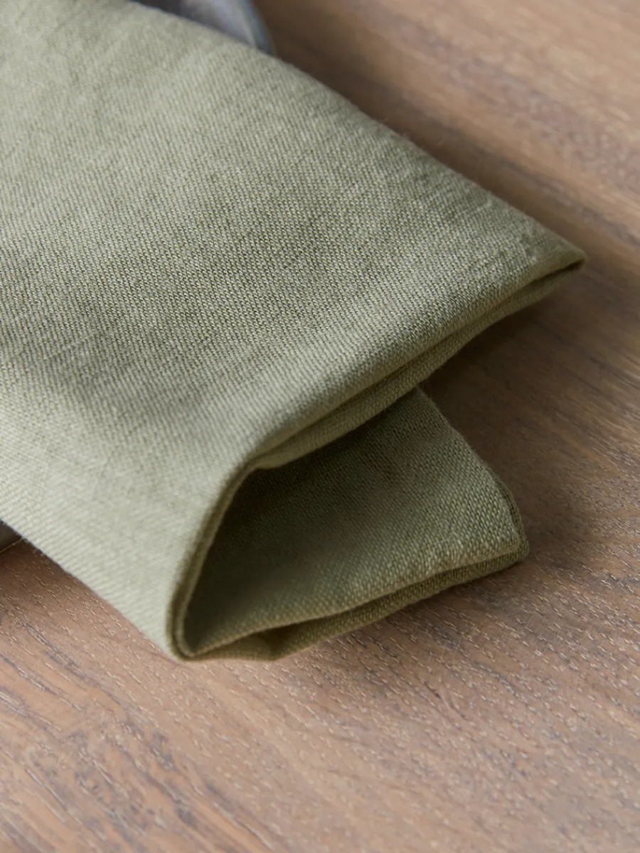 Cox & Cox Kitchen Accessories & Tableware<Four Linen & Cotton Napkins - Sage