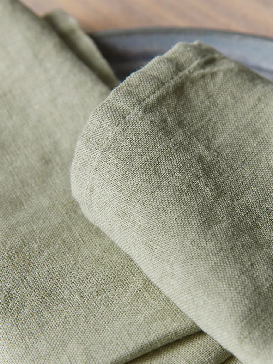 Cox & Cox Kitchen Accessories & Tableware<Four Linen & Cotton Napkins - Sage