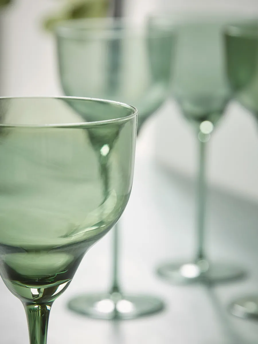 Cox & Cox Kitchen Accessories & Tableware|Glassware<Four Olive Wine Glasses