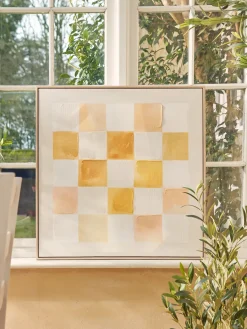 Cox & Cox Wall Art<Framed Chequered Canvas