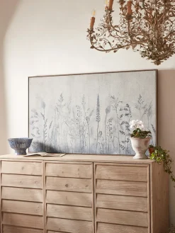 Cox & Cox Wall Art<Framed Wildflower Hessian Wall Art