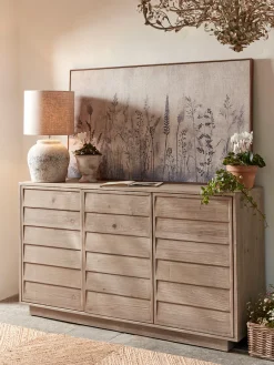 Cox & Cox Wall Art<Framed Wildflower Hessian Wall Art