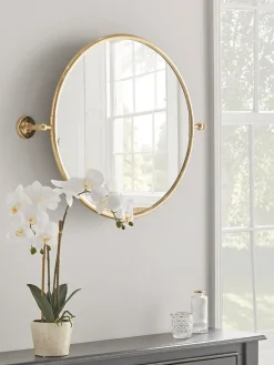 Cox & Cox Round Mirrors|Bathroom Mirrors<French Round Wall Mirror - Brass