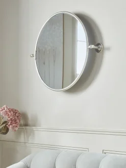 Cox & Cox Wall Mirrors<French Round Wall Mirror - Antique Silver