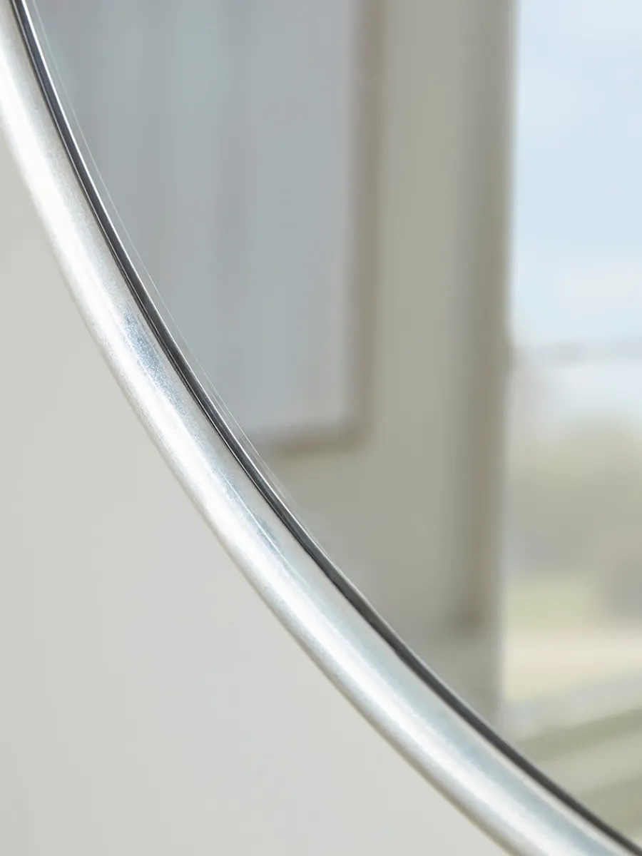 Cox & Cox Wall Mirrors<French Round Wall Mirror - Antique Silver