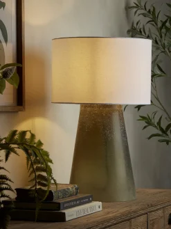 Cox & Cox Table Lamps<Frosted Green Glass Table Lamp
