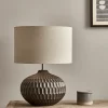 Cox & Cox Table Lamps<Geometric Textured Table Lamp - Bronze