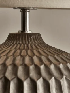 Cox & Cox Table Lamps<Geometric Textured Table Lamp - Bronze