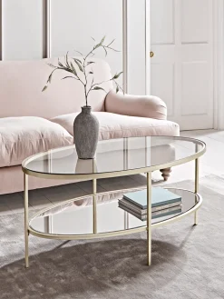Cox & Cox Coffee Tables<Glass Display Coffee Table - Soft Gold