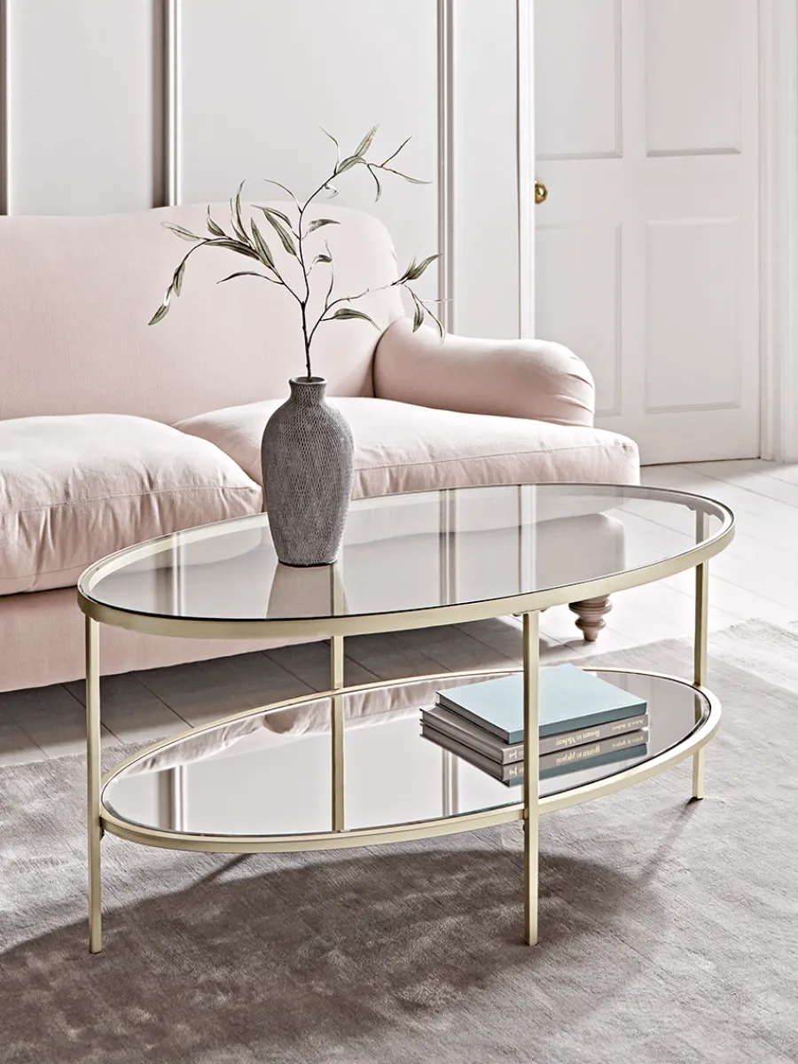 Cox & Cox Coffee Tables<Glass Display Coffee Table - Soft Gold