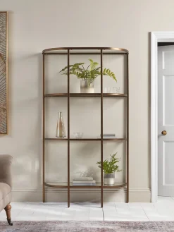 Cox & Cox Bookcases & Shelf Units<Glass Display Shelf Unit - Aged Bronze