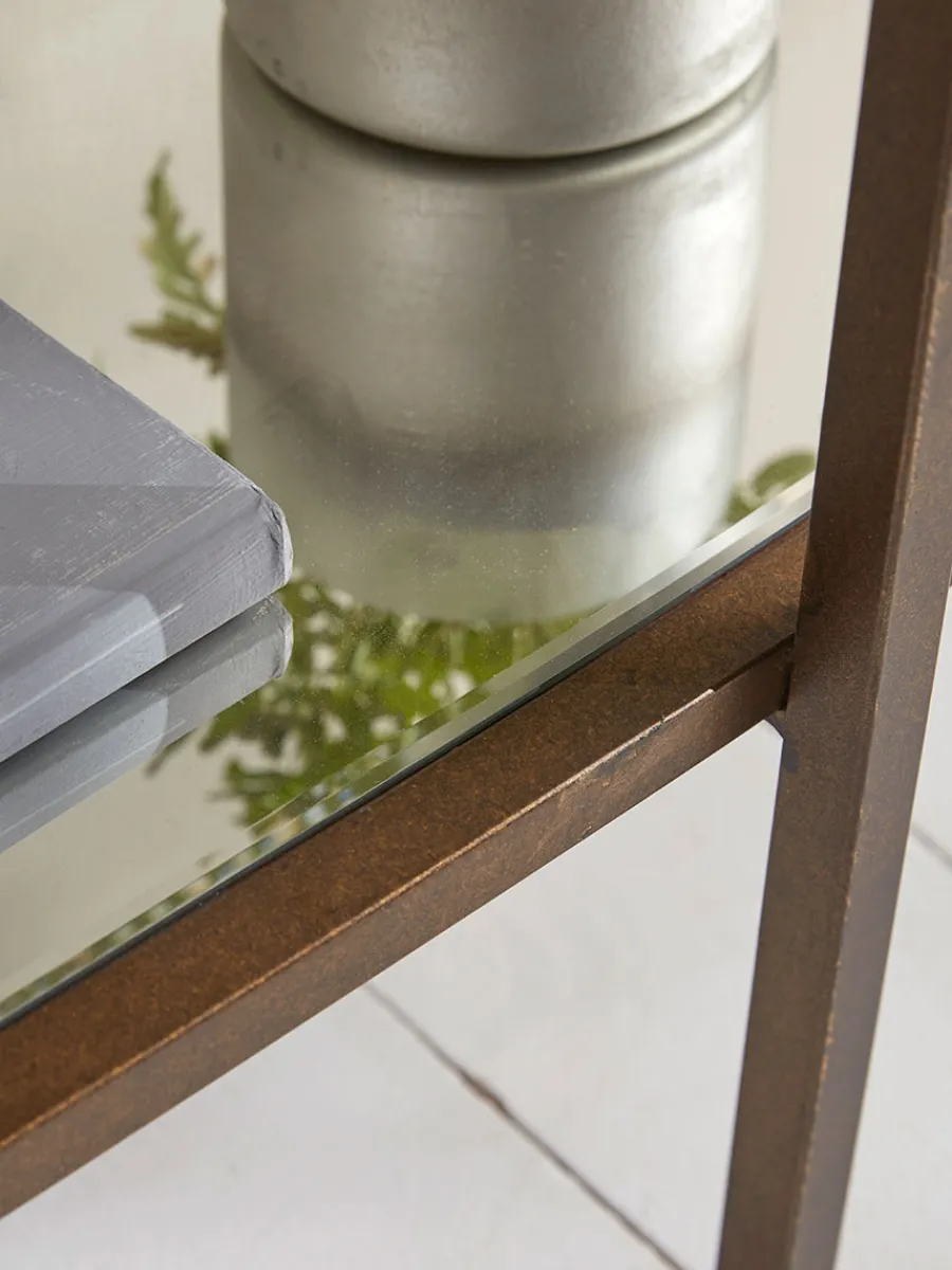 Cox & Cox Bookcases & Shelf Units<Glass Display Shelf Unit - Aged Bronze