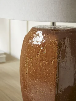 Cox & Cox Table Lamps|Bedside Lights<Glazed Burnt Orange Table Lamp