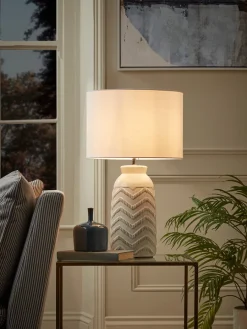 Cox & Cox Table Lamps<Glazed Chevron Table Lamp