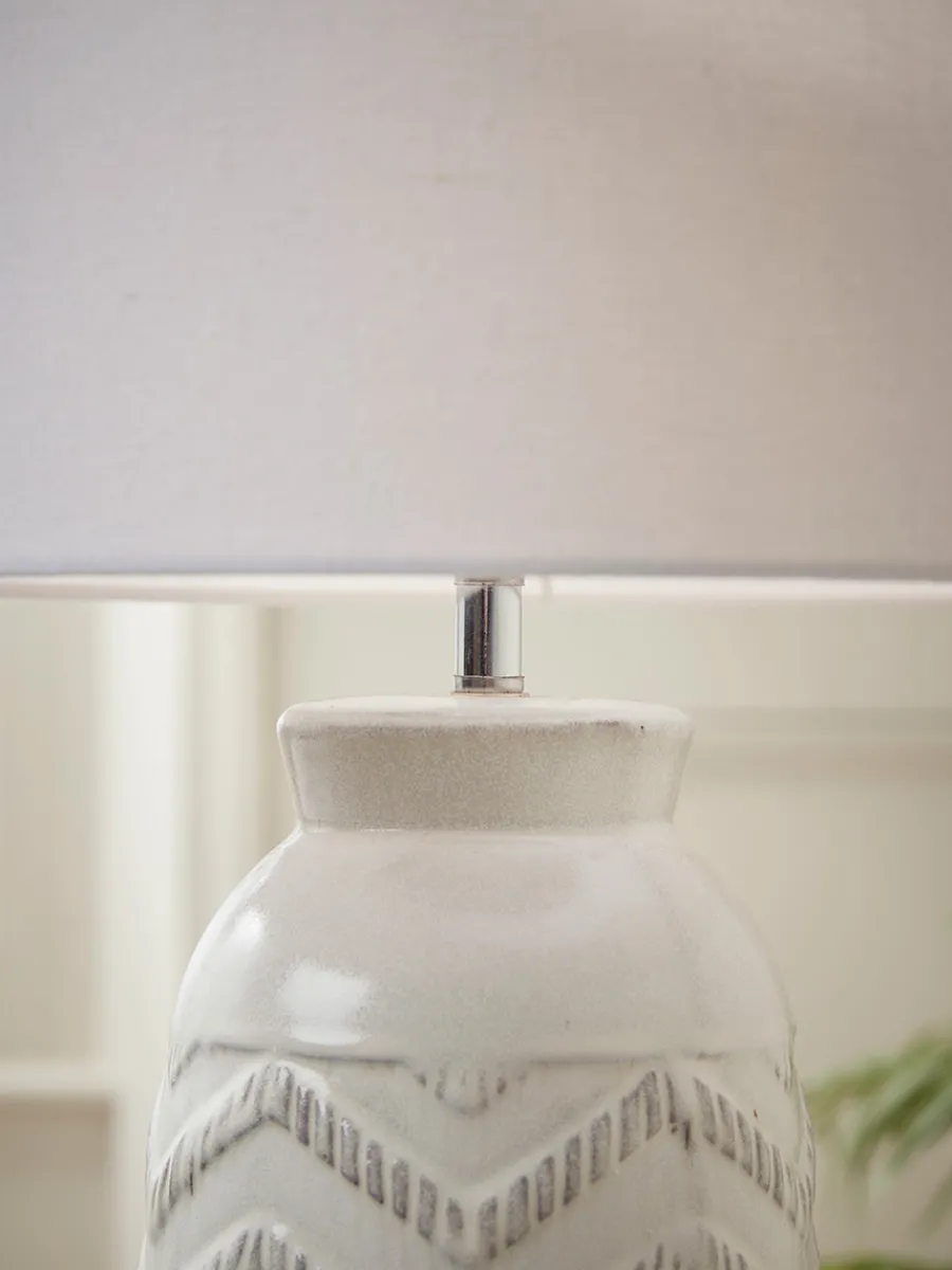 Cox & Cox Table Lamps<Glazed Chevron Table Lamp