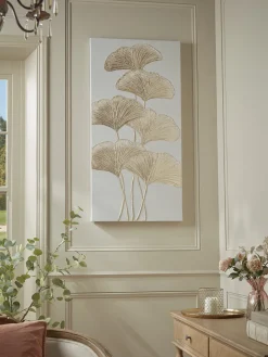 Cox & Cox Wall Art<Golden Gingko Leaf Canvas