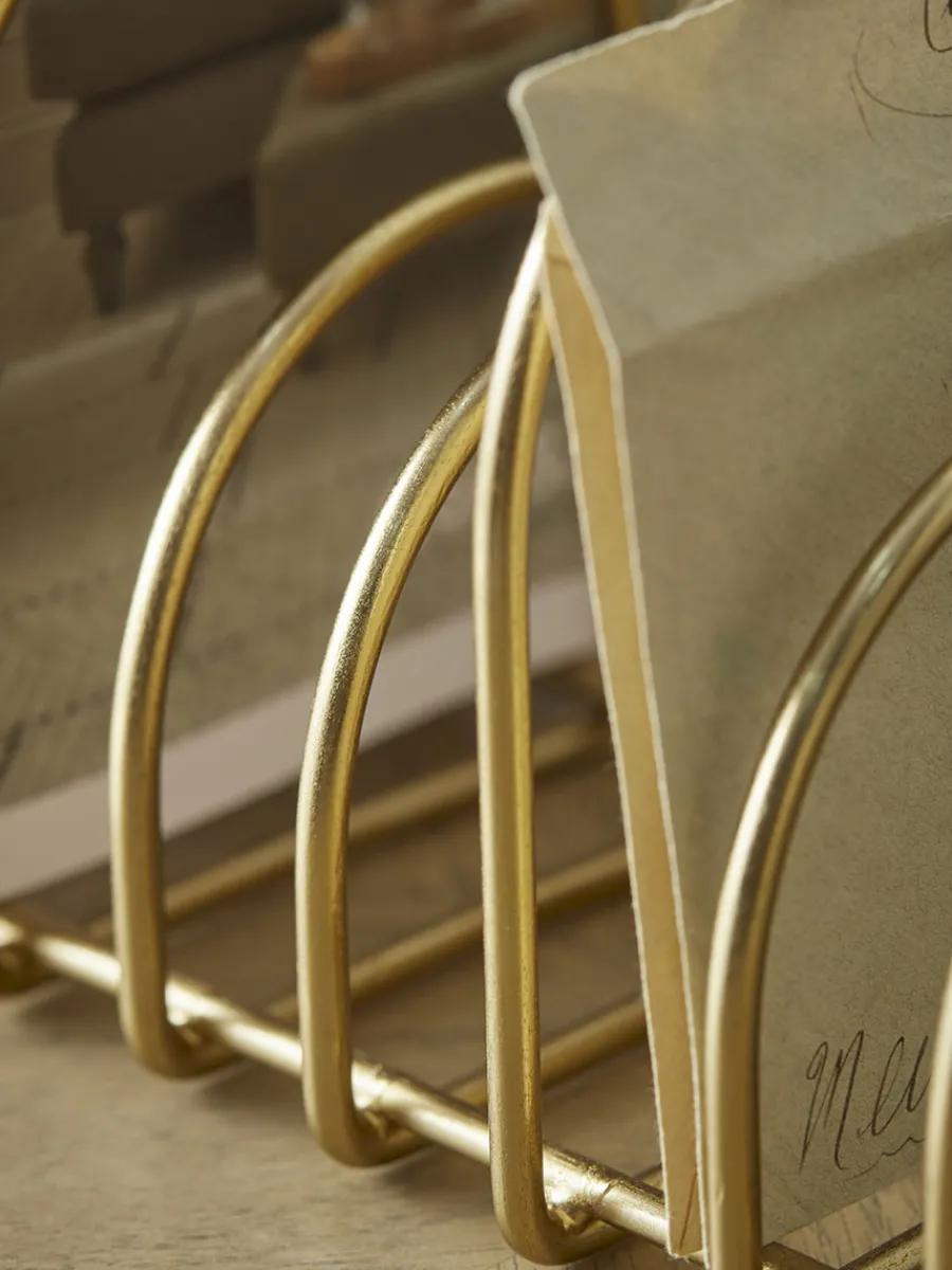 Cox & Cox Kitchen Accessories & Tableware<Golden Metal Storage Rack