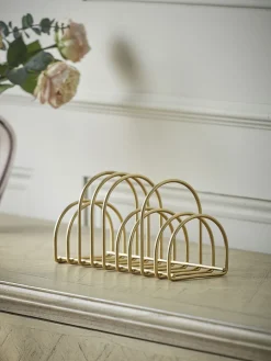 Cox & Cox Kitchen Accessories & Tableware<Golden Metal Storage Rack