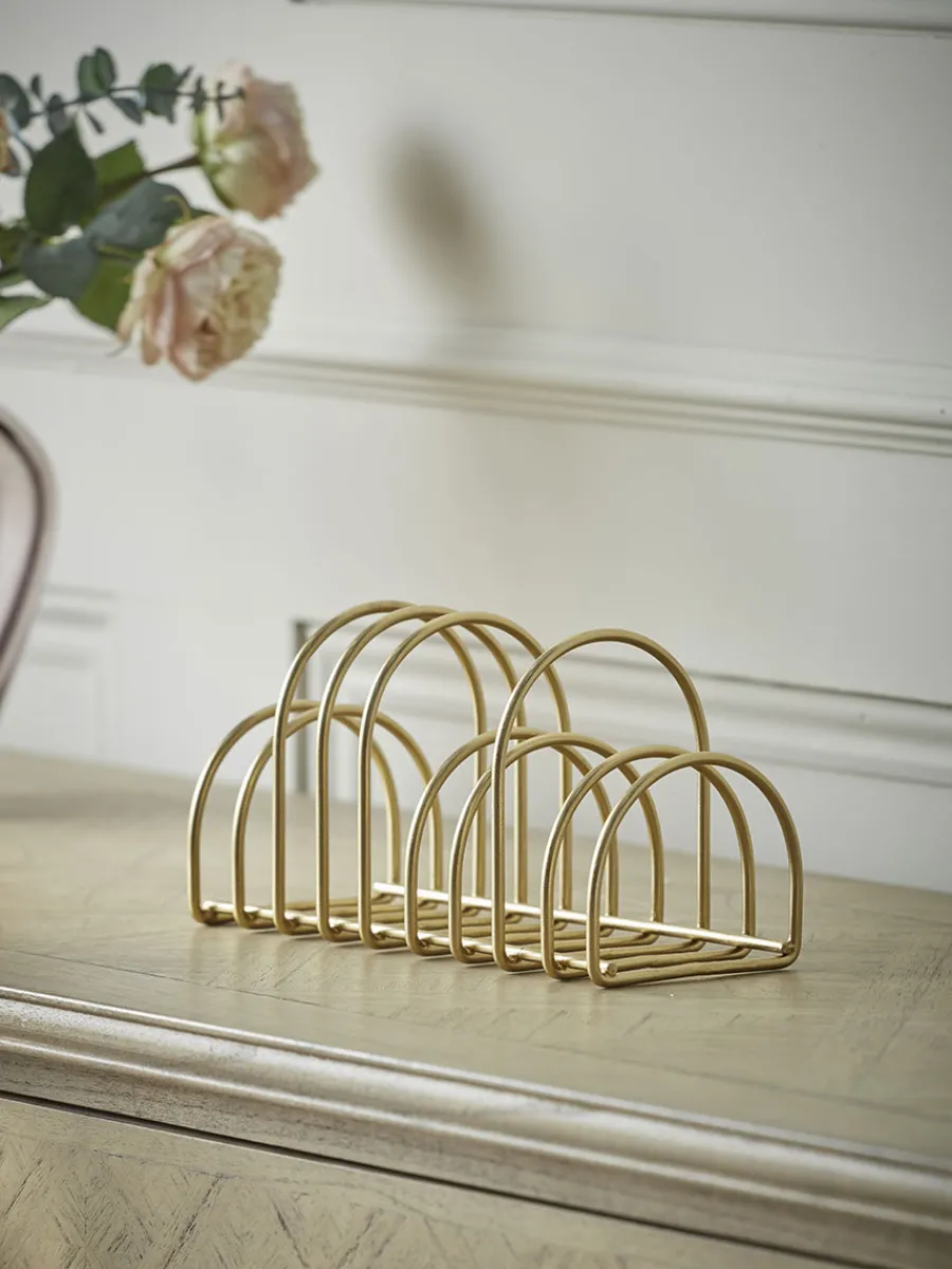Cox & Cox Kitchen Accessories & Tableware<Golden Metal Storage Rack