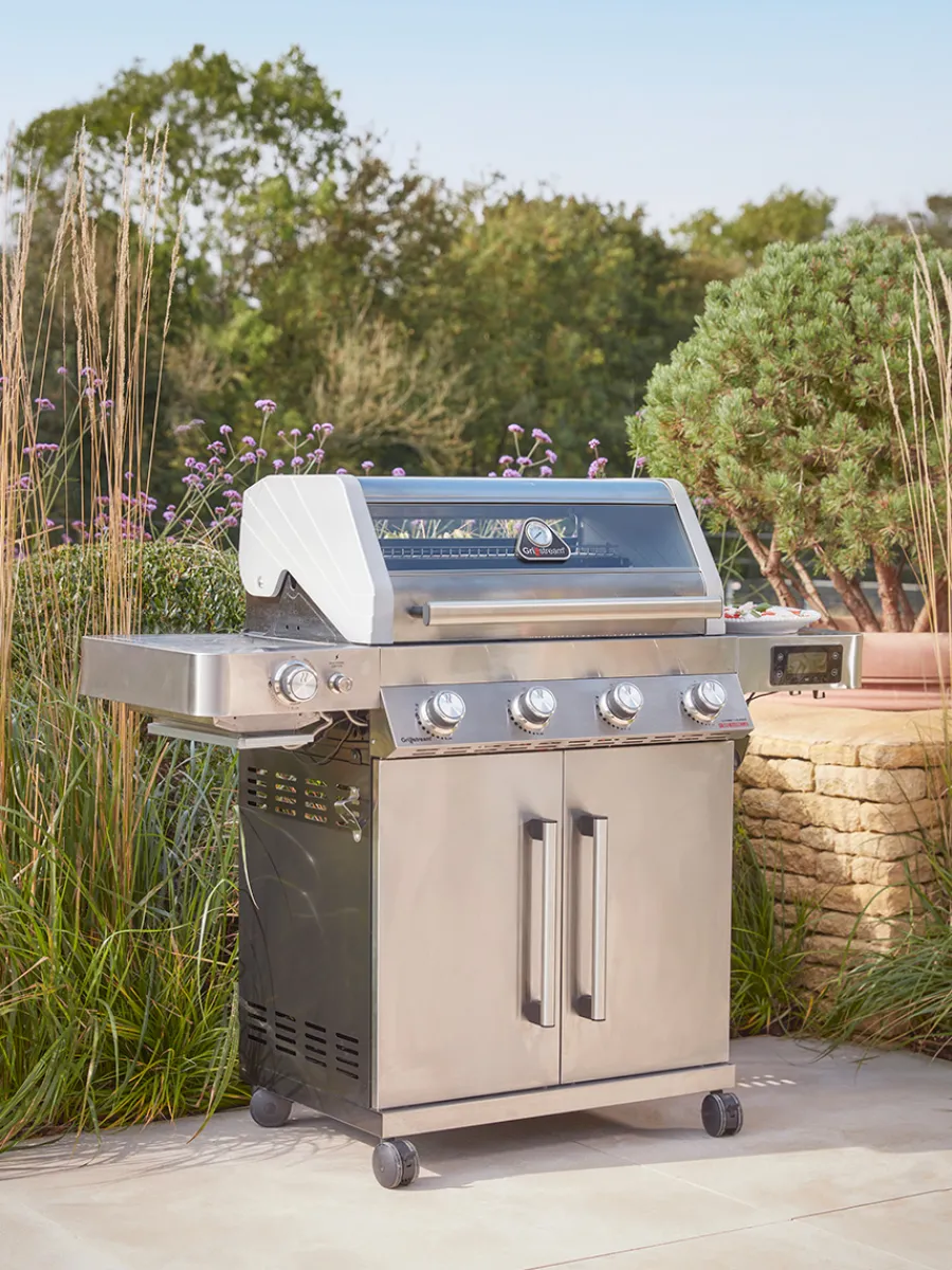 Cox & Cox Outdoor Cooking<Gourmet Gas & Charcoal Stainless Steel BBQ - 4 Burner