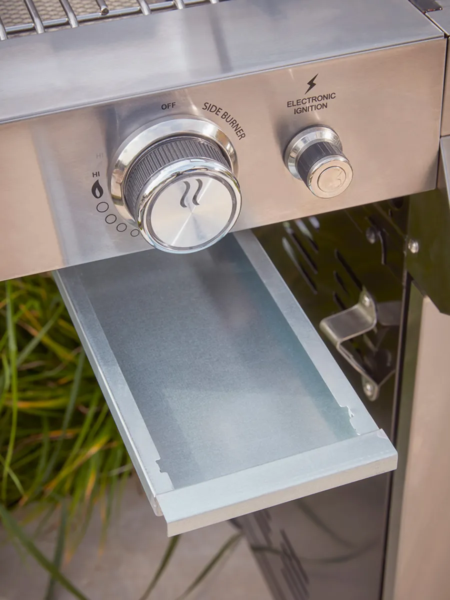 Cox & Cox Outdoor Cooking<Gourmet Gas & Charcoal Stainless Steel BBQ - 4 Burner