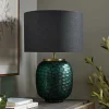 Cox & Cox Table Lamps|Bedside Lights<Green Cut Glass Table lamp