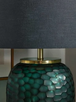 Cox & Cox Table Lamps|Bedside Lights<Green Cut Glass Table lamp