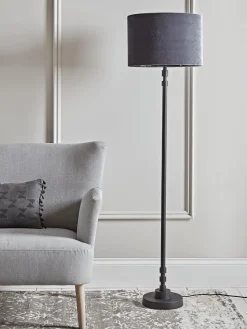 Cox & Cox Floor Lamps<Grey & Black Floor Lamp
