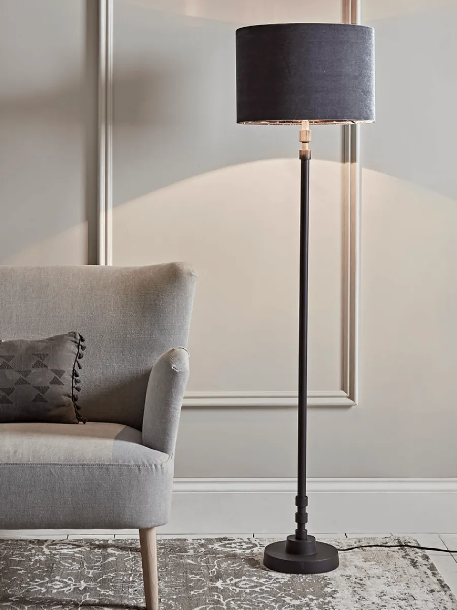 Cox & Cox Floor Lamps<Grey & Black Floor Lamp