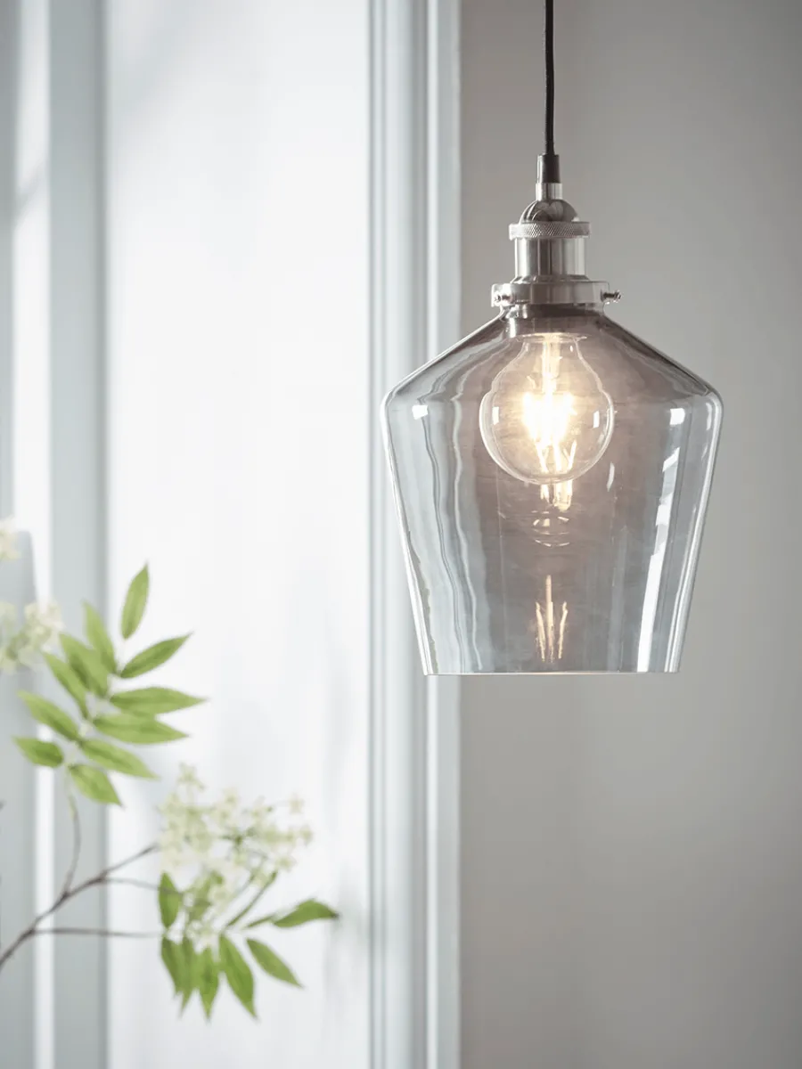 Cox & Cox Pendants<Grey Glass Pendant