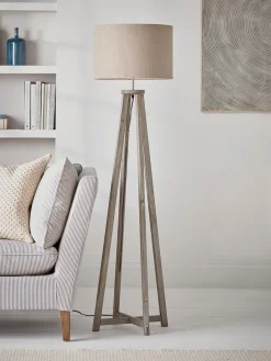 Cox & Cox Floor Lamps<Grey Washed Floor Lamp