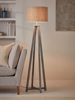 Cox & Cox Floor Lamps<Grey Washed Floor Lamp