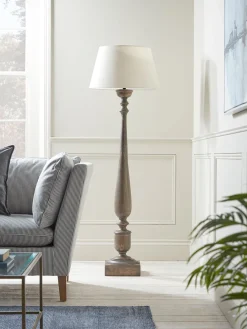 Cox & Cox Floor Lamps<Greywash Turned Floor Lamp