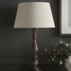 Cox & Cox Table Lamps<Greywash Turned Table Lamp